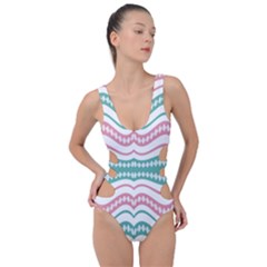 Waving Lines Vivid Pattern Side Cut Out Swimsuit by dflcprintsclothing