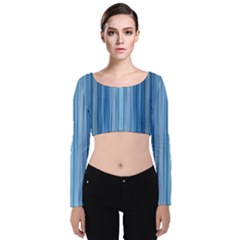 Ambient 1 In Blue Velvet Long Sleeve Crop Top by bruzer