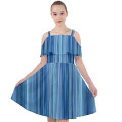 Ambient 1 In Blue Cut Out Shoulders Chiffon Dress by bruzer