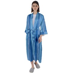 Ambient 1 In Blue Maxi Satin Kimono by bruzer