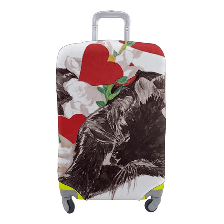 Art Protocol Valentine s Day Cat Design Luggage Cover (Small)