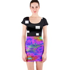 Fractal Flower Short Sleeve Bodycon Dress by Sparkle