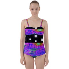 Fractal Flower Twist Front Tankini Set by Sparkle