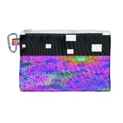 Fractal Flower Canvas Cosmetic Bag (large) by Sparkle