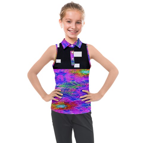 Fractal Flower Kids  Sleeveless Polo Tee by Sparkle