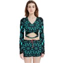 Digital Handdraw Floral Velvet Wrap Crop Top and Shorts Set View1