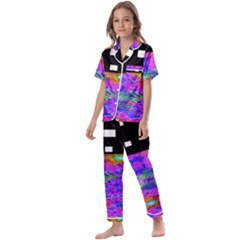 Fractal Flower Kids  Satin Short Sleeve Pajamas Set