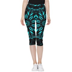 Digital Handdraw Floral Inside Out Lightweight Velour Capri Leggings 