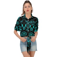 Digital Handdraw Floral Tie Front Shirt  by Sparkle