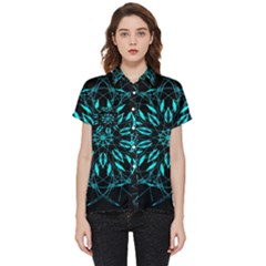 Digital Handdraw Floral Short Sleeve Pocket Shirt by Sparkle