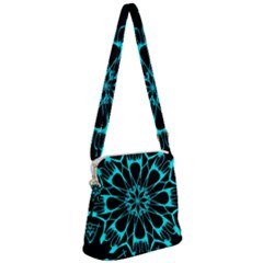 Digital Handdraw Floral Zipper Messenger Bag by Sparkle