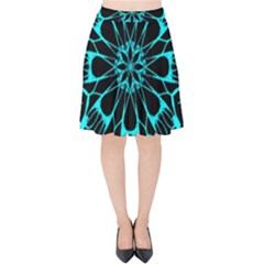 Digital Handdraw Floral Velvet High Waist Skirt by Sparkle