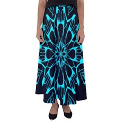 Digital Handdraw Floral Flared Maxi Skirt