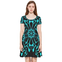 Digital Handdraw Floral Inside Out Cap Sleeve Dress