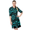 Digital Handdraw Floral Long Sleeve Mini Shirt Dress View1