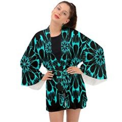 Digital Handdraw Floral Long Sleeve Kimono by Sparkle