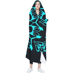 Digital Handdraw Floral Wearable Blanket