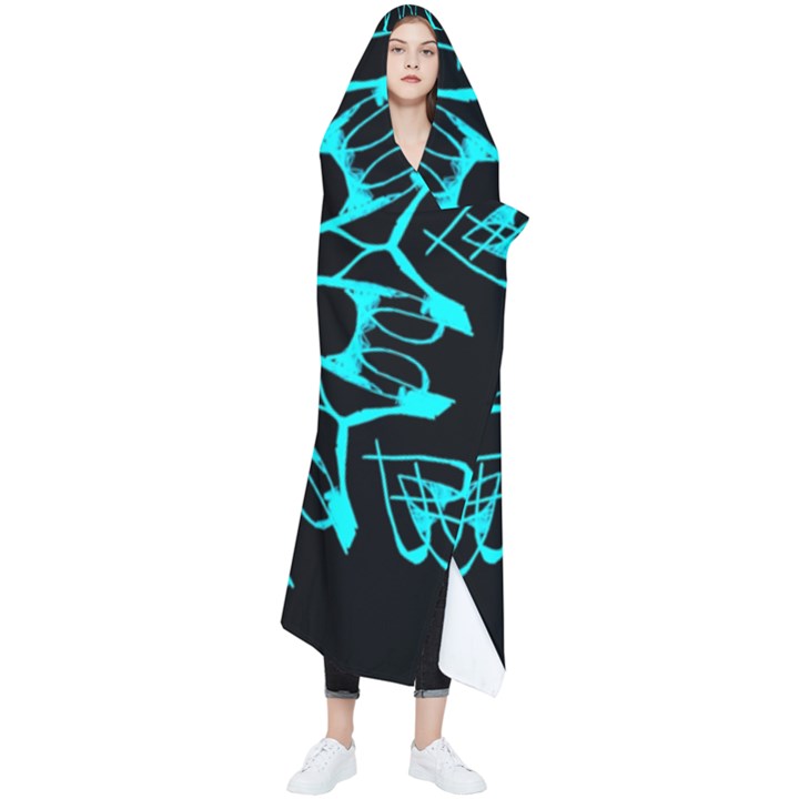 Digital Handdraw Floral Wearable Blanket