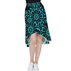 Digital Handdraw Floral Frill Hi Low Chiffon Skirt