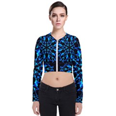 Digital Handdraw Floral Long Sleeve Zip Up Bomber Jacket