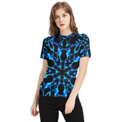 Digital Handdraw Floral Women s Short Sleeve Rash Guard