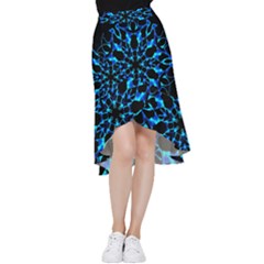 Digital Handdraw Floral Frill Hi Low Chiffon Skirt