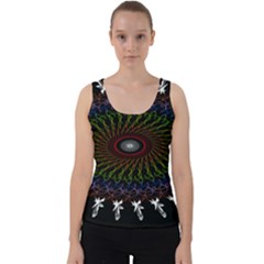 Digital Handdraw Floral Velvet Tank Top by Sparkle