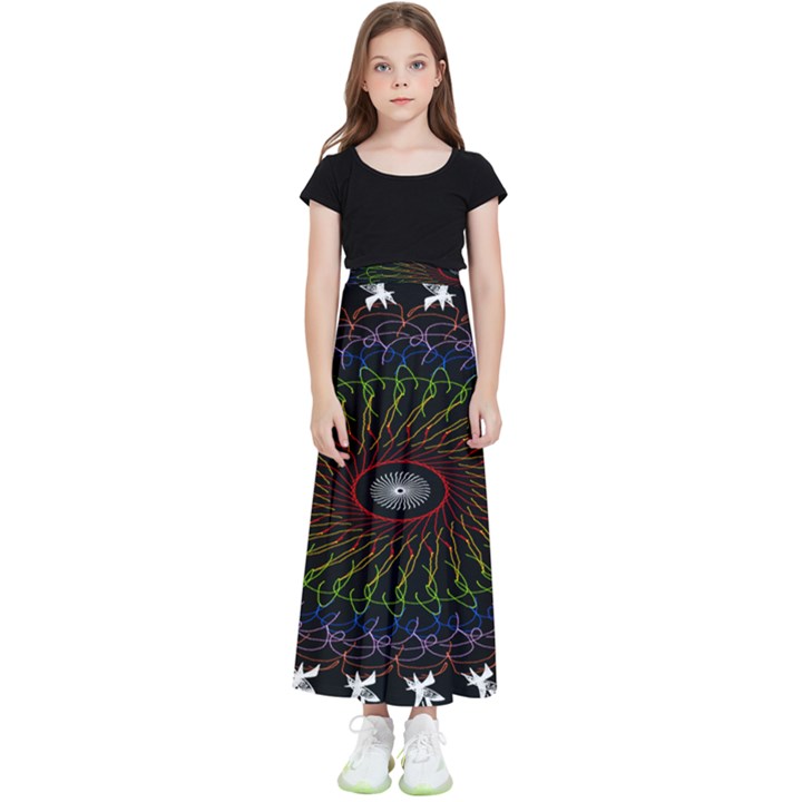 Digital Handdraw Floral Kids  Skirt