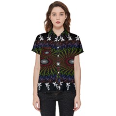 Digital Handdraw Floral Short Sleeve Pocket Shirt by Sparkle