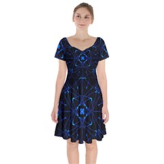 Digital Handdraw Floral Short Sleeve Bardot Dress by Sparkle