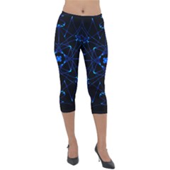 Digital Handdraw Floral Lightweight Velour Capri Leggings  by Sparkle