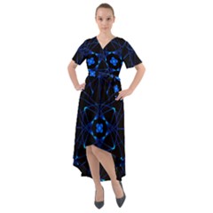 Digital Handdraw Floral Front Wrap High Low Dress by Sparkle