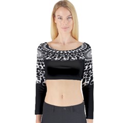 Digital Handdraw Floral Long Sleeve Crop Top by Sparkle