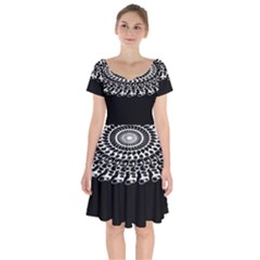 Digital Handdraw Floral Short Sleeve Bardot Dress by Sparkle