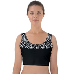 Digital Handdraw Floral Velvet Crop Top by Sparkle