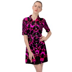 Digital Handdraw Floral Belted Shirt Dress by Sparkle