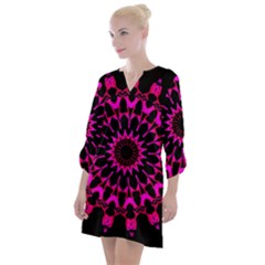 Digital Handdraw Floral Open Neck Shift Dress by Sparkle