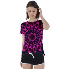 Digital Handdraw Floral Short Sleeve Foldover Tee by Sparkle