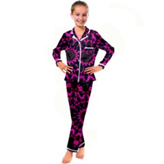 Digital Handdraw Floral Kid s Satin Long Sleeve Pajamas Set by Sparkle