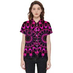 Digital Handdraw Floral Short Sleeve Pocket Shirt by Sparkle