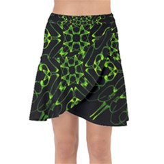 Digital Handdraw Floral Wrap Front Skirt