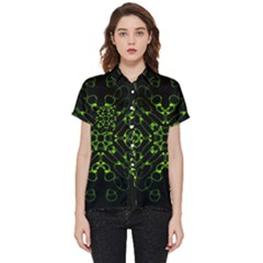 Digital Handdraw Floral Short Sleeve Pocket Shirt by Sparkle