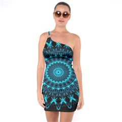 Digital Handdraw Floral One Soulder Bodycon Dress by Sparkle