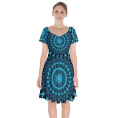 Digital Handdraw Floral Short Sleeve Bardot Dress by Sparkle