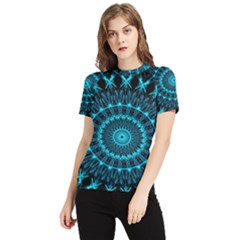 Digital Handdraw Floral Women s Short Sleeve Rash Guard