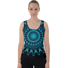 Digital Handdraw Floral Velvet Tank Top by Sparkle