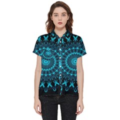 Digital Handdraw Floral Short Sleeve Pocket Shirt by Sparkle