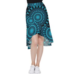 Digital Handdraw Floral Frill Hi Low Chiffon Skirt