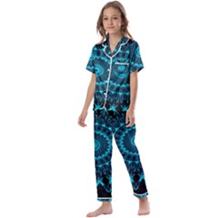 Digital Handdraw Floral Kids  Satin Short Sleeve Pajamas Set