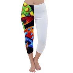 Mushroom Painting  Capri Winter Leggings 